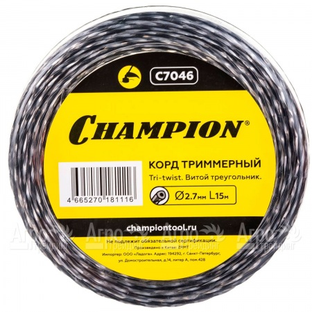 Корд триммерный Champion Tri-twist 2.7мм, 15м (витой треугольник)  в Самаре