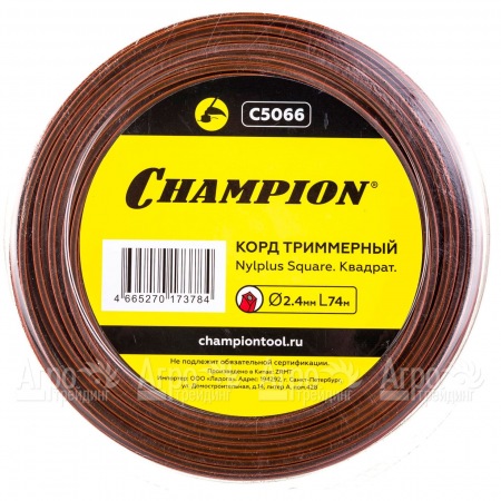 Корд триммерный Champion Nylplus Square 2.4мм, 74м (квадрат)+нож  в Самаре