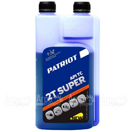 Масло полусинтетическое с дозатором Patriot Super Active 2T 0.946 л для 2-х тактных двигателей  в Самаре