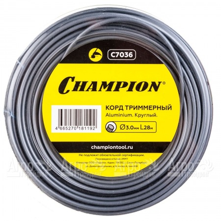 Корд триммерный Champion Aluminium 3.0мм, 28м (круглый)  в Самаре