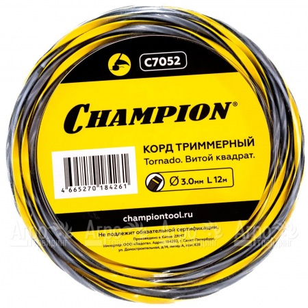 Корд триммерный Champion Tornado 3.0мм, 12м (витой квадрат)  в Самаре