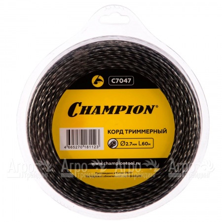 Корд триммерный Champion Tri-twist 2.7мм, 60м (витой треугольник)+нож  в Самаре