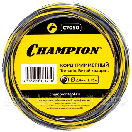 Корд триммерный Champion Tornado 2.4мм, 15м (витой квадрат)  в Самаре